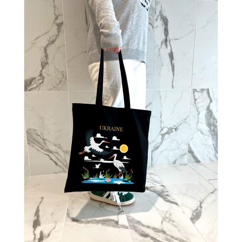 Екошопер BookOpt ВК4065 Ukraine «Журавлі» Символ щастя Чорний Луцк - изображение 2