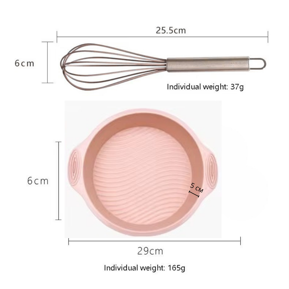 Набор формы силиконовые для выпечки 8 штук,комплект кухонных пренадлежностей с прихваткой,цвет розовый Каменец-Подольский - изображение 4
