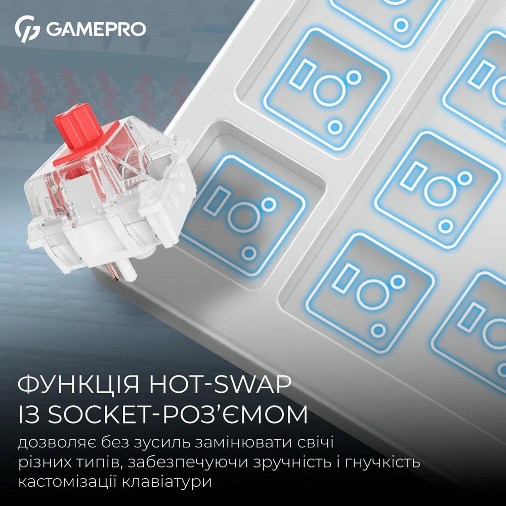 Клавіатура бездротова GamePro Asgard Yord Keychron Super Red Switch White (MK266WH) ( 10086 ) Харьков - изображение 14