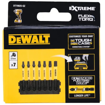 Набор бит DeWALT в касете для Tough Case, FlexTorq, L57 мм,Т15 Т20 2шт. Т25 2шт, Т30,Т40 (DT70825) Винница - изображение 2