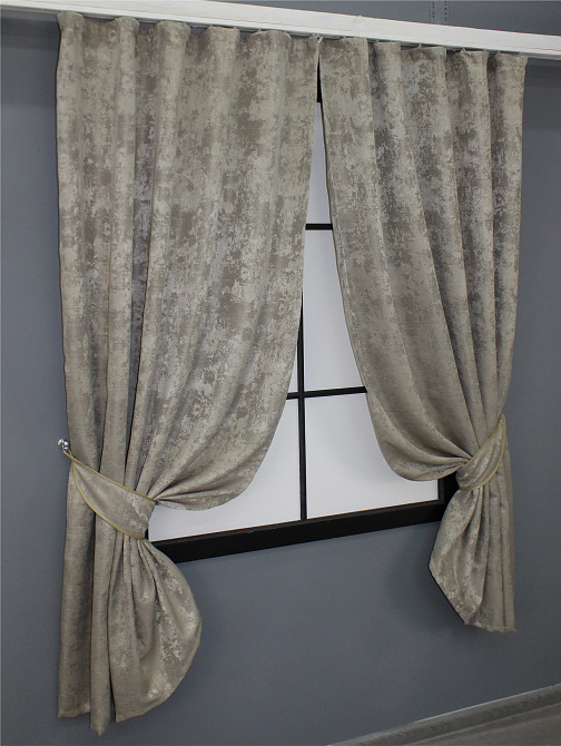 Комплект коротких штор VR-Textil Жакард Sultan XO № 1143ш Жакард Капучино 130х170 см 2 шт (35-0129) Київ - фото 2