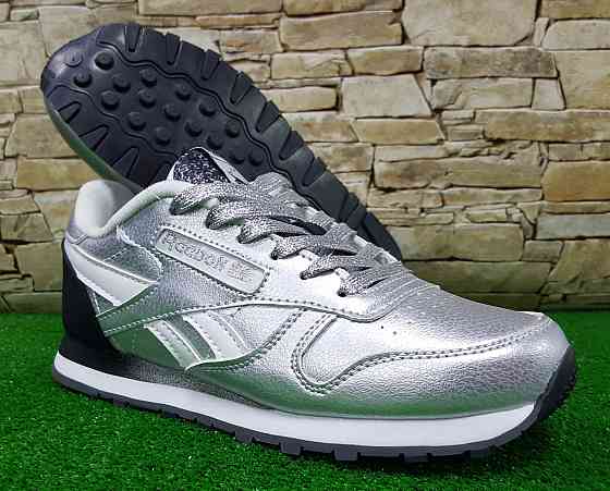 Женские кроссовки Reebok Classic Leather,Silver Metallic  р.37(24,3)см Киев