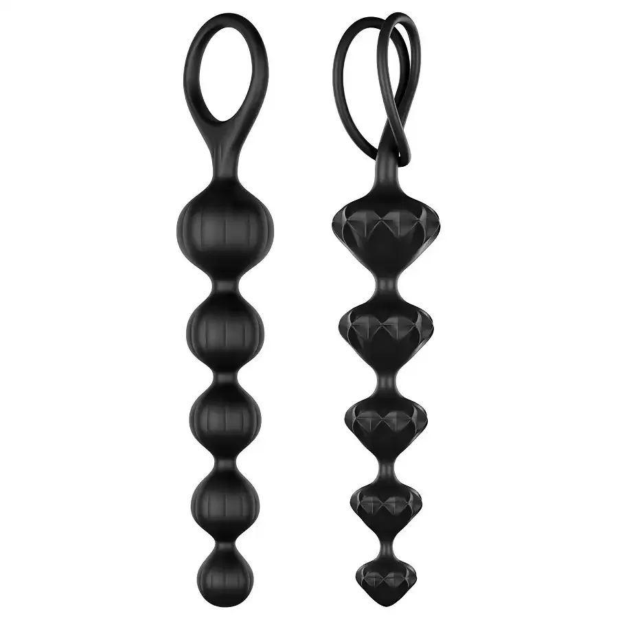 Набір анальних намистин Satisfyer Beads Black, силікон, макс. діаметр 3,3 см та 3,5 см Львов - изображение 1