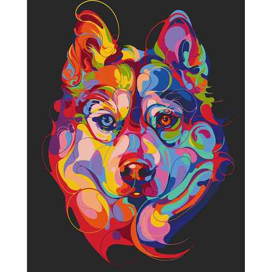 Картина за номерами без підрамника "Кольоровий пес" 11521-ACNF 40х50 см Вінниця