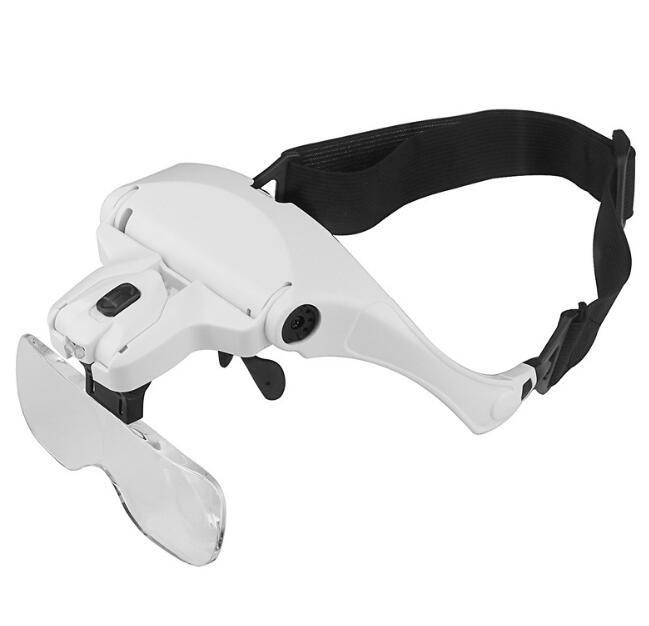 Очки увеличительные налобные с LED подсветкой, сменные линзы 5 шт (1X-3.5X), лупа для работы с мелкими деталям Киев - изображение 4