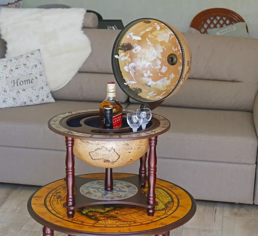 Глобус бар настольный Зодиак на 4 ножках кремовая сфера 33 см Гранд Презент mastersem Киев - изображение 1