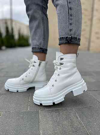 Mermaid Черевики жіночі Mermaid білі натуральна шкіра зима висота 13 см (5167) Коломия