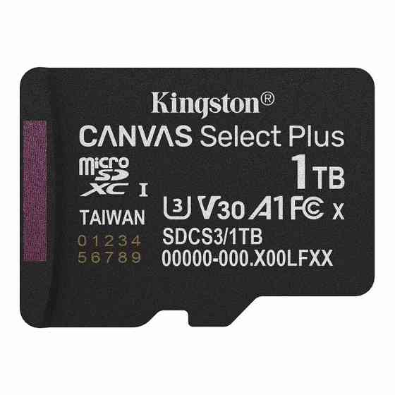 Карта памяти microSDXC (UHS-1 U3) Kingston Canvas Select Plus Gen3 1Tb class 10 А1 V30 (R-150MB / s) Одеса