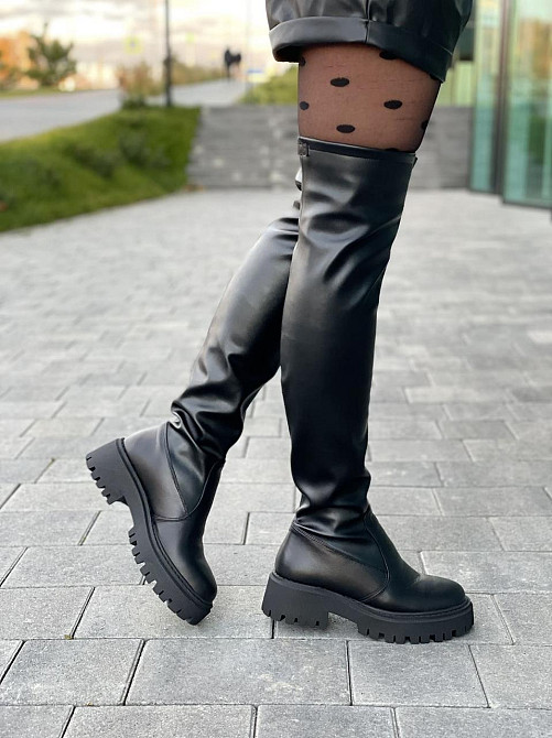 Ботфорти жіночі ARLEN БД-1504 чорні (зима, шкіра натуральна) (4840) 37 Коломыя - изображение 1