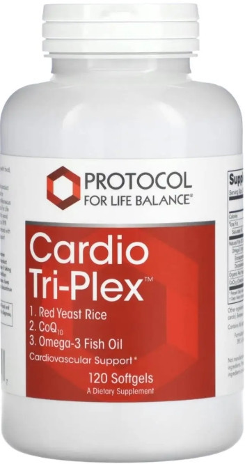 Червоний дріжджовий рис з коензимом Q10 та омега-3 Protocol for Life Balance Cardio Tri-Plex 120 капсул Київ - фото 1