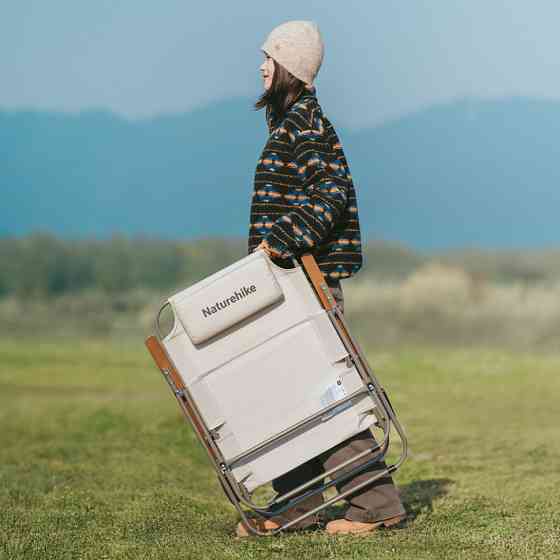 Кресло складное с регулируемым наклоном Naturehike CNK2550JJ012 углеродистая сталь (Бежевый) Винница