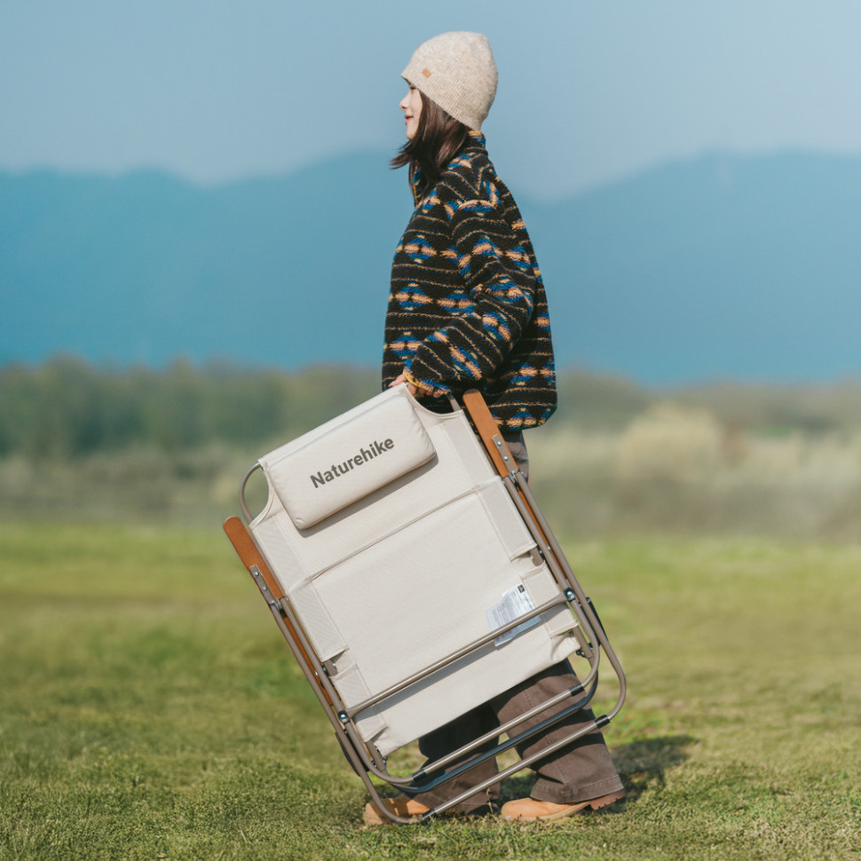Кресло складное с регулируемым наклоном Naturehike CNK2550JJ012 углеродистая сталь (Бежевый) Винница - изображение 4