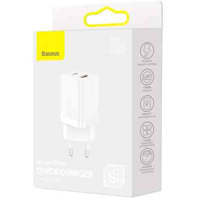 Зарядний пристрій Baseus Super Si Pro C+U 30W (CCSUPP-E02) white (948117) Вінниця