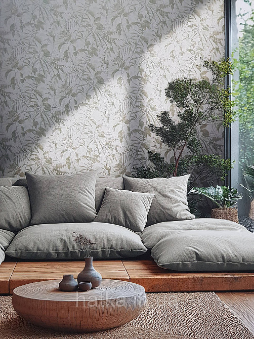 Шпалери вінілові на флізеліні AS creation Metropolitan stories By Time 0,53х10 листя гілки золотисті зелені Київ - фото 1