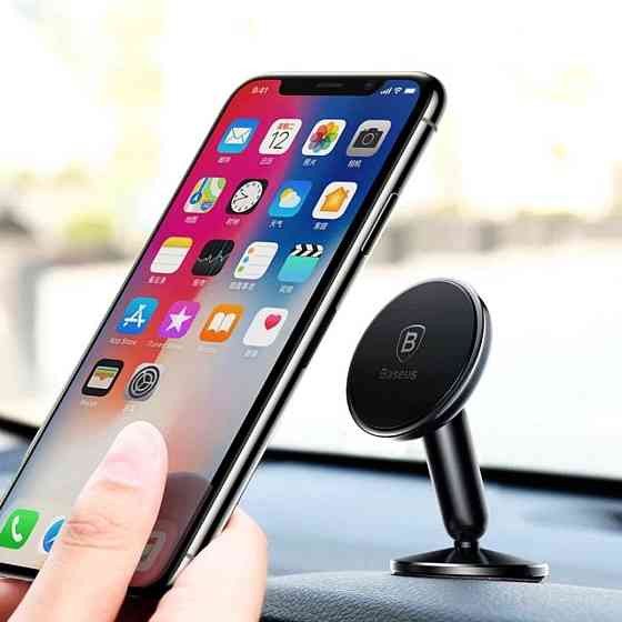 Автомобільний тримач кріплення підставка для телефону смартфону Baseus Bullet On-board магнітний, колір чорний SUYZD-01 Одеса