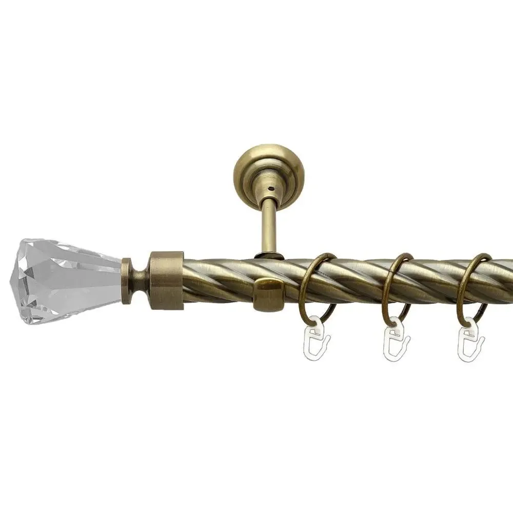 Карниз Orvit Лучетта металевий однорядний відкритий скручена труба кільце металеве Антик 25 мм 200 см (00-00018297) Львів - фото 1