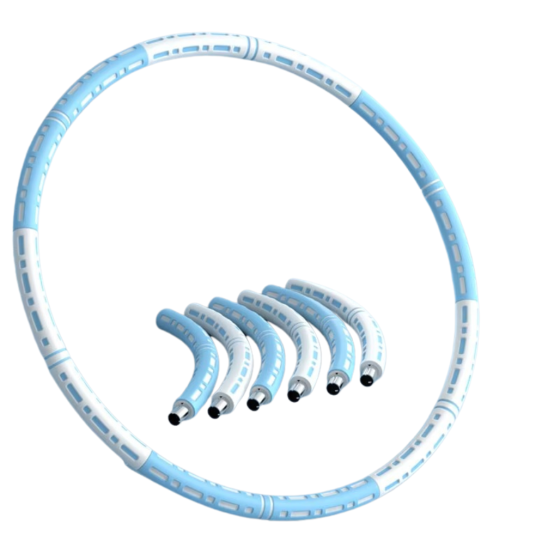 Обруч масажний для занять фітнесом діаметр 94 см, колір біло-блакитний Кам'янець-Подільський