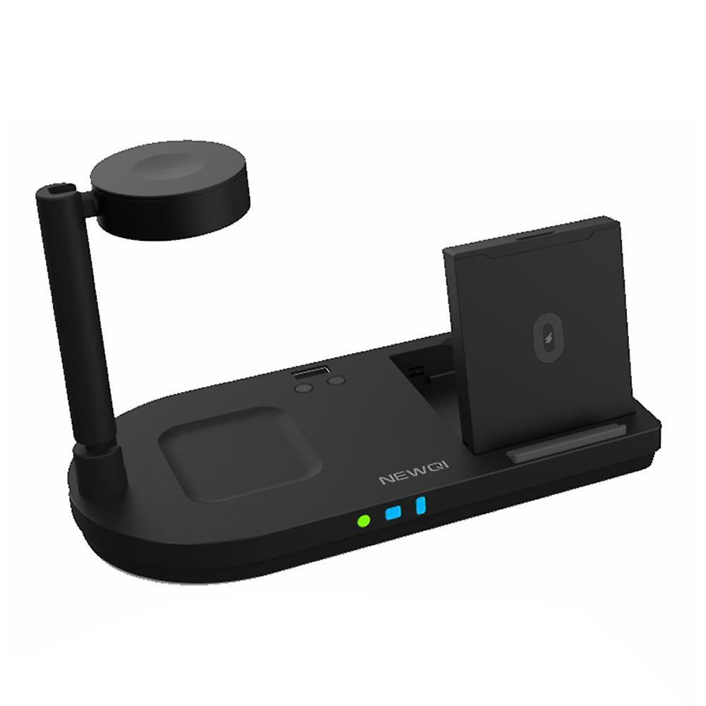 Бездротова зарядна станція 4 в 1 F5 для iPhone, Apple Watch, AirPods Швидка зарядка 15W з підсвічуванням Чорна Київ - фото 10