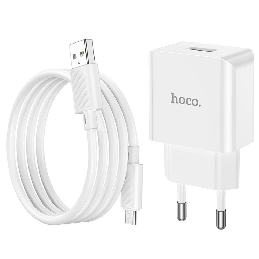 Сетевое зарядное устройство HOCO C106A Leisure single port charger set, цвет белый 6931474783905 Одесса - изображение 6