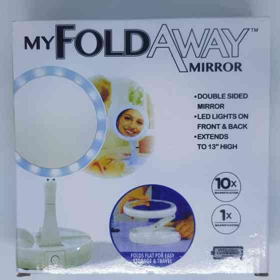 Складное зеркало для макияжа с Led подсветкой увеличение 10x My Fold Away Mirror Киев