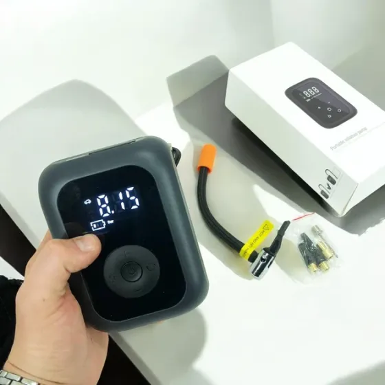 Портативний акумуляторний компресор із цифровим дисплеєм для авто, мото- та велосипеда, USB заряджання Одеса