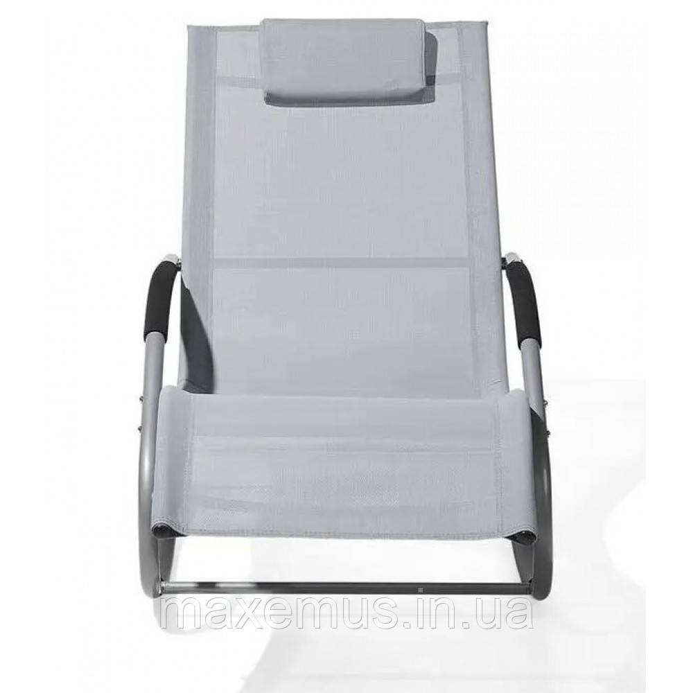 Шезлонг-качалка Bonro BG01 садовый лежак для отдыха серый Мостиска - изображение 7