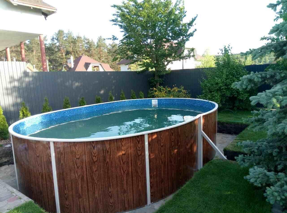 Басейн каркасний овальний Azuro 404DL 5.5 х 3.7 х 1.2 м Wood морозостійкий Київ - фото 4