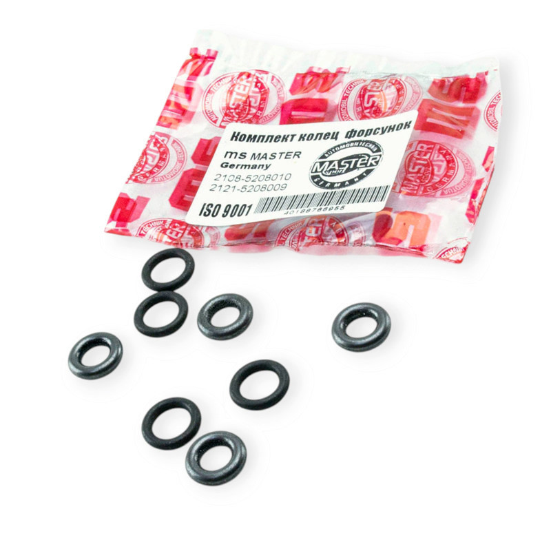 Кільце ущільнювач. ВАЗ, ГАЗ, Деу (4шт товст.+4шт тонких) графіт форсунки Мукачево - фото 1