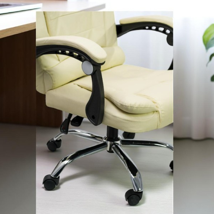 Офісне крісло Diego бежеве. Стильне, м’яке, ергономічне, витримує до 130 кг Львів - фото 6