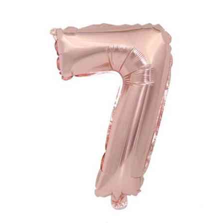 Кулька цифра 7 фольгована 32 дюйма рожеве золото Київ