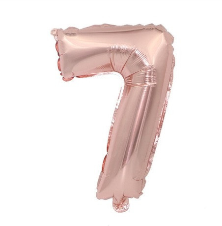 Кулька цифра 7 фольгована 32 дюйма рожеве золото Київ - фото 1