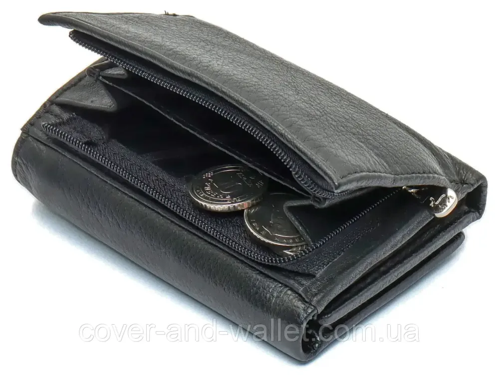 Компактный женский кошелек на магнитах в три сложения Marco Coverna MC-1419 Черный Киев - изображение 3