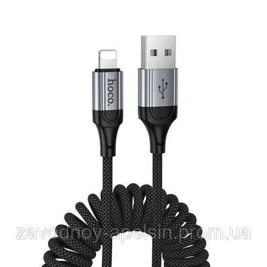 USB lightning Кабель кручений в авто (пружина) Одеса