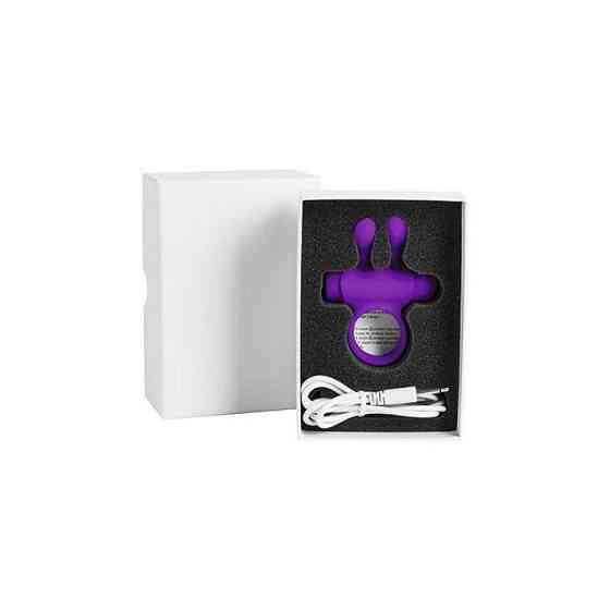 Ерекційне віброкільце S Pleasures Premium Rabbit Ring фіолетове, зі знімною віброкулею та вушками Sex Aura Київ