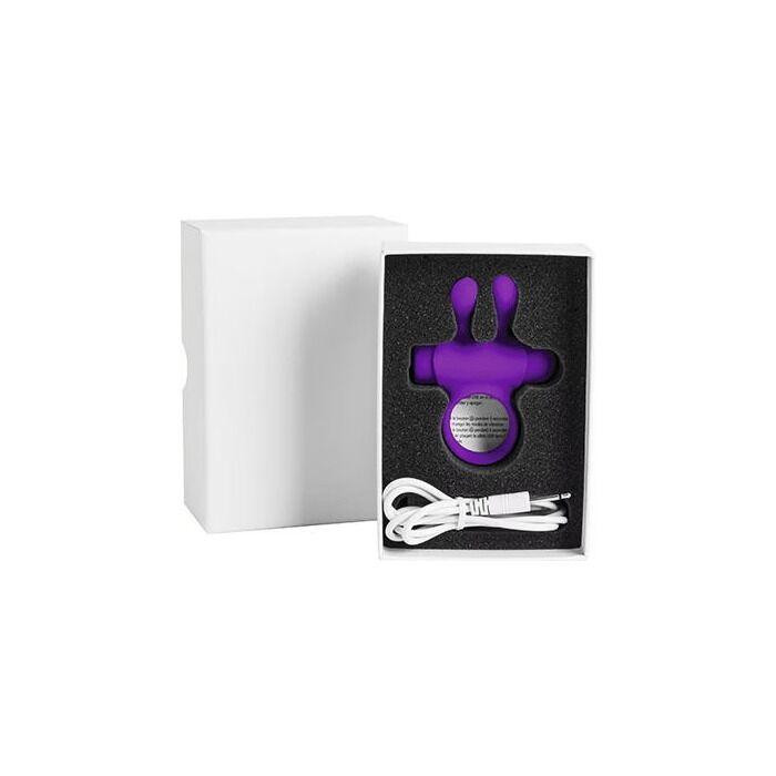 Ерекційне віброкільце S Pleasures Premium Rabbit Ring фіолетове, зі знімною віброкулею та вушками Sex Aura Київ - фото 3