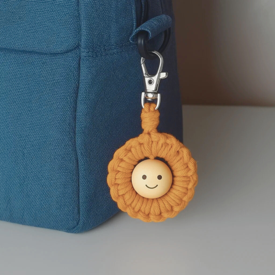 Набір макраме для творчості та ручного в'язання брелока для ключів або аксесуарів 10х5см, помаранчевий Кам'янець-Подільський