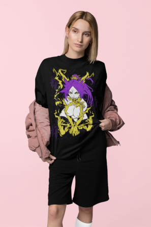 Футболка для хлопчика з аніме принтом Бліч оверсайз (зріст від 165 до 180) Чорний AnimeJ0747m Дніпро