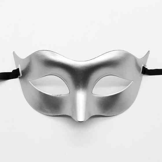 Карнавальна маска пластикова 22 на 8 см сріблястий Київ