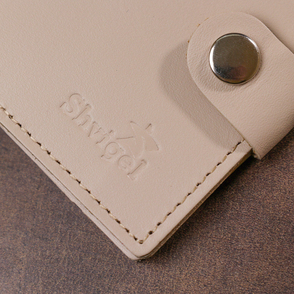 Классическое кожаное портмоне Shvigel 16510 Бежевый Киев - изображение 1