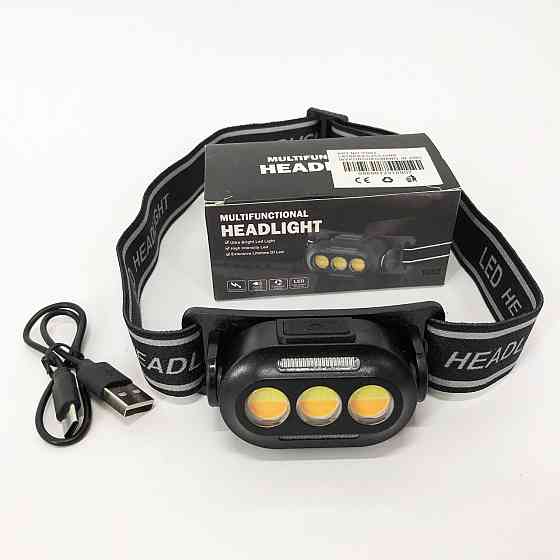 Легкий фонарик на голову YD02-COB, Фонарь налобный аккумуляторный светодиодный с зарядкой SQ-27 Львов
