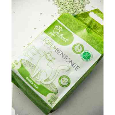 Наповнювач для туалету Velvet Paw TOFU з бентонітом та екстрактом зеленого чаю (1.5 мм) 2.6 кг (TOF70022) Вінниця