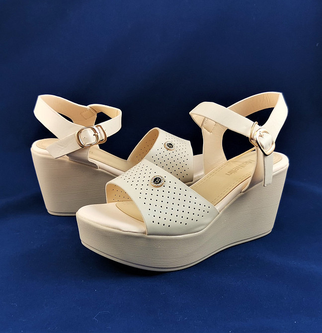 Жіночі Сандалі Босоножки на Танкетці Платформа Бжевелітні (розміри: 40) - 15 Дніпро - фото 6