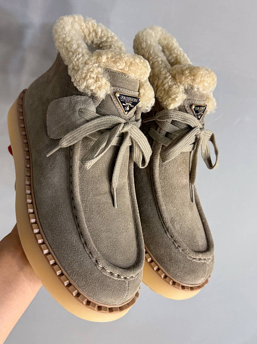 Ботинки женские Hengji 68-5 замшевые на меху с опушкой бежевые, 41, 25,5 см Киев - изображение 8