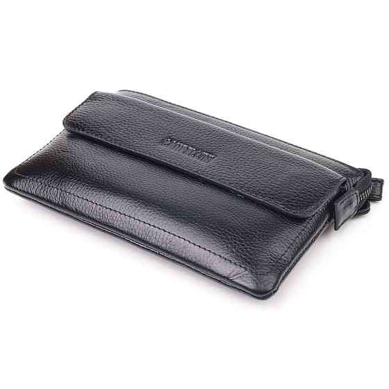 Стильный клатч для мужчин из натуральной кожи CANPELLINI 21546 Черный Киев