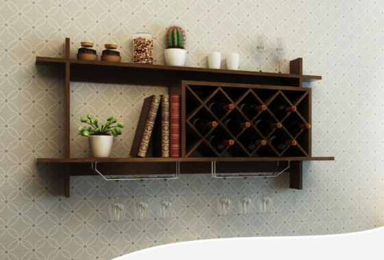 Настінна винна стійка Costway Kasta у стилі Loft Київ