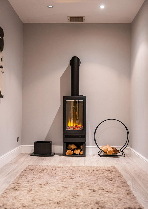 Электрокамин-печь British Fires BRAMSHAW с обогревом, керамическими дровами и полкой. Киев - изображение 16