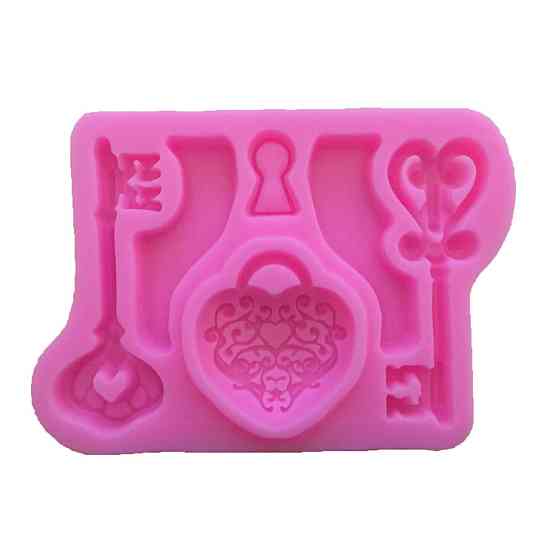 Молд силиконовый Ключи и замок 82 на 57 см розовый Киев