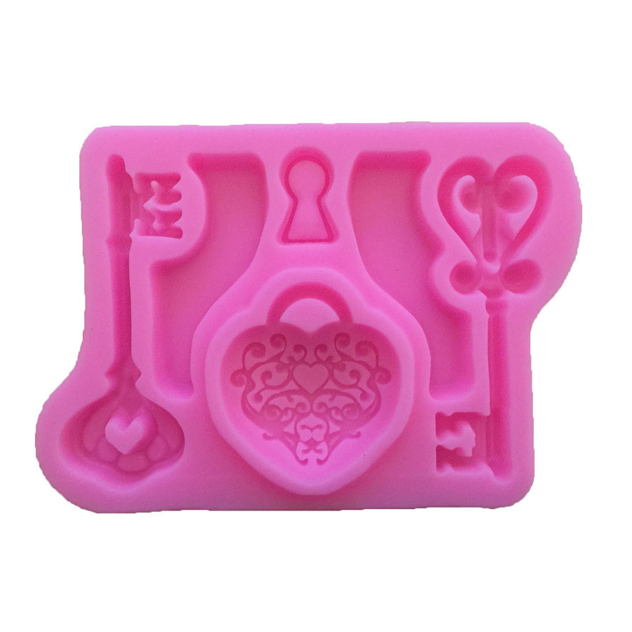 Молд силиконовый Ключи и замок 82 на 57 см розовый Киев - изображение 3