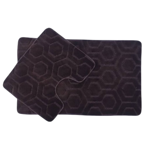 Набір килимків для ванної 2шт 60*100см+50*60см U-виріз Соти Standard коричневий поліпропілен Дариана Житомир