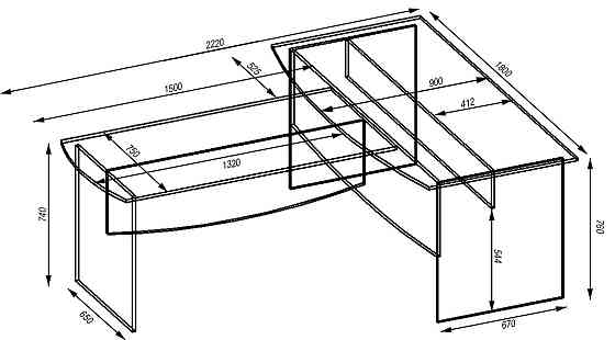 Стіл для переговорів Лідер, Дуб Сонома, 1800/2220/760 Львів